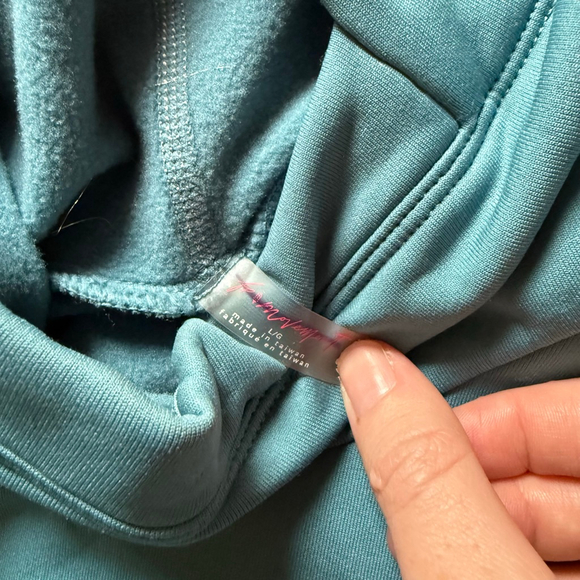 Free People Keepin' Cozy Fleece-Lined Layer NWOT Size Large Teal - Picture 6 of 6